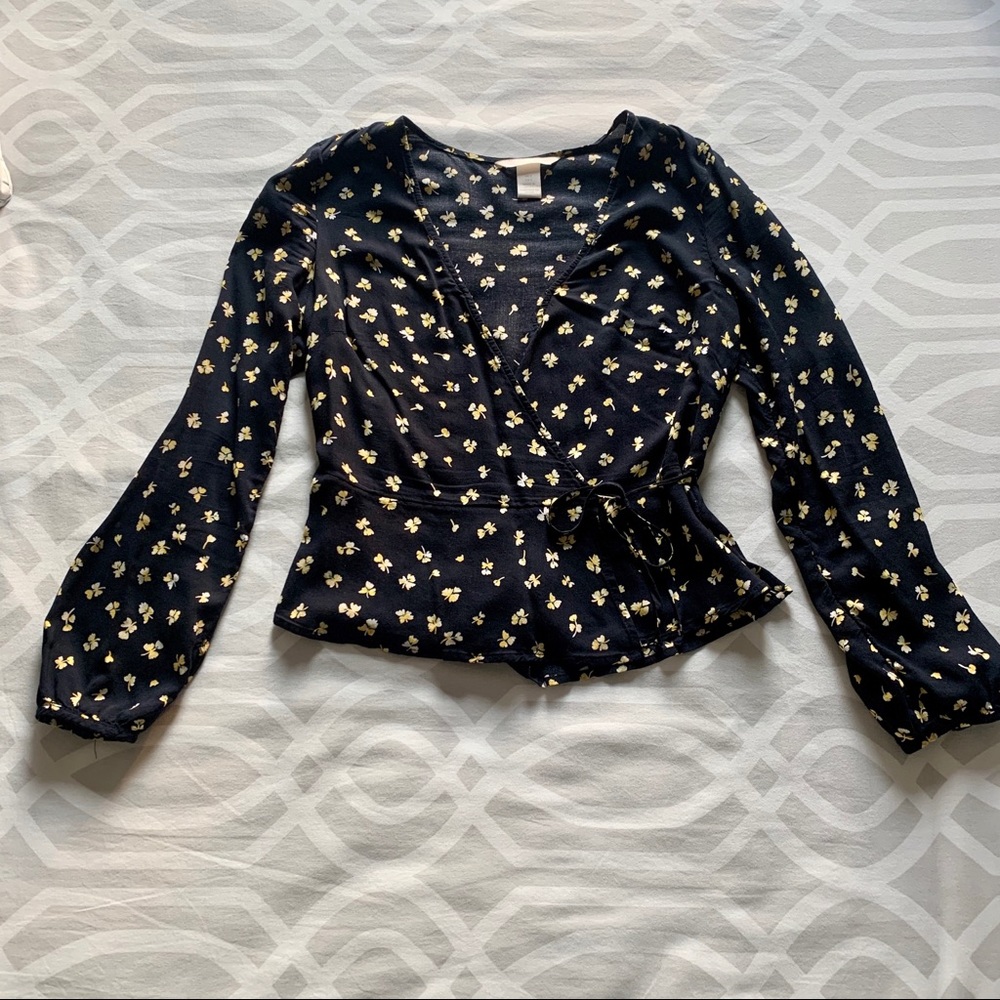 Floral Wrap Blouse